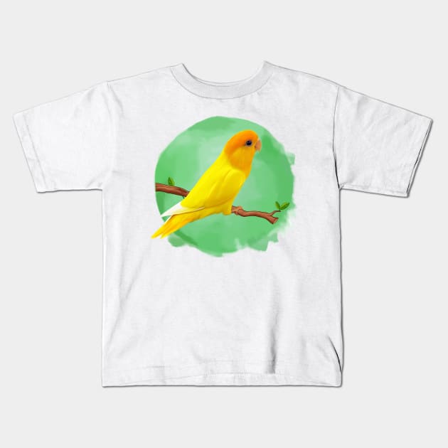 Yellow love bird Kids T-Shirt by SanjStudio